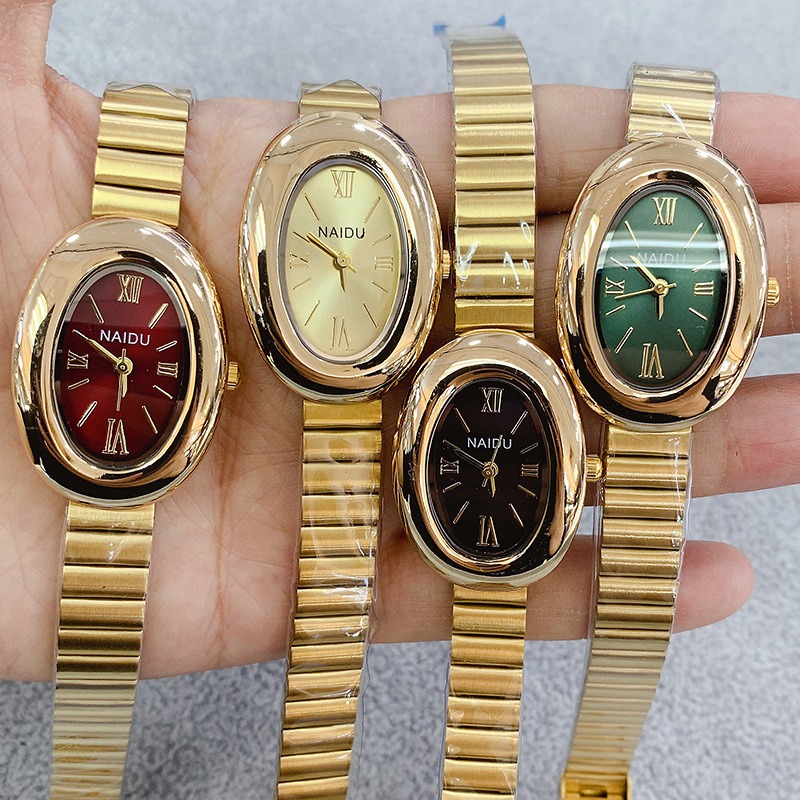 Luxury Watch Green - Orologio da donna al quarzo ovale