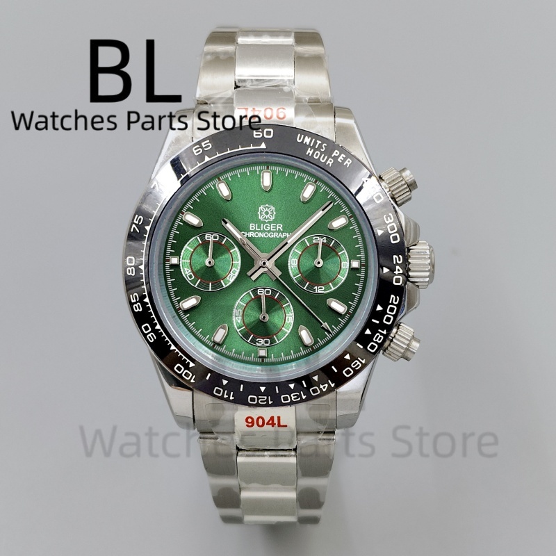 Luxury Watch With Green Dial - Orologio da Uomo BLIGER 39mm di