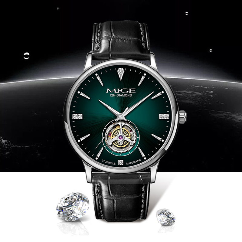 Luxury Watch With Green Dial - Orologio Automatico da Uomo MIGE Thin