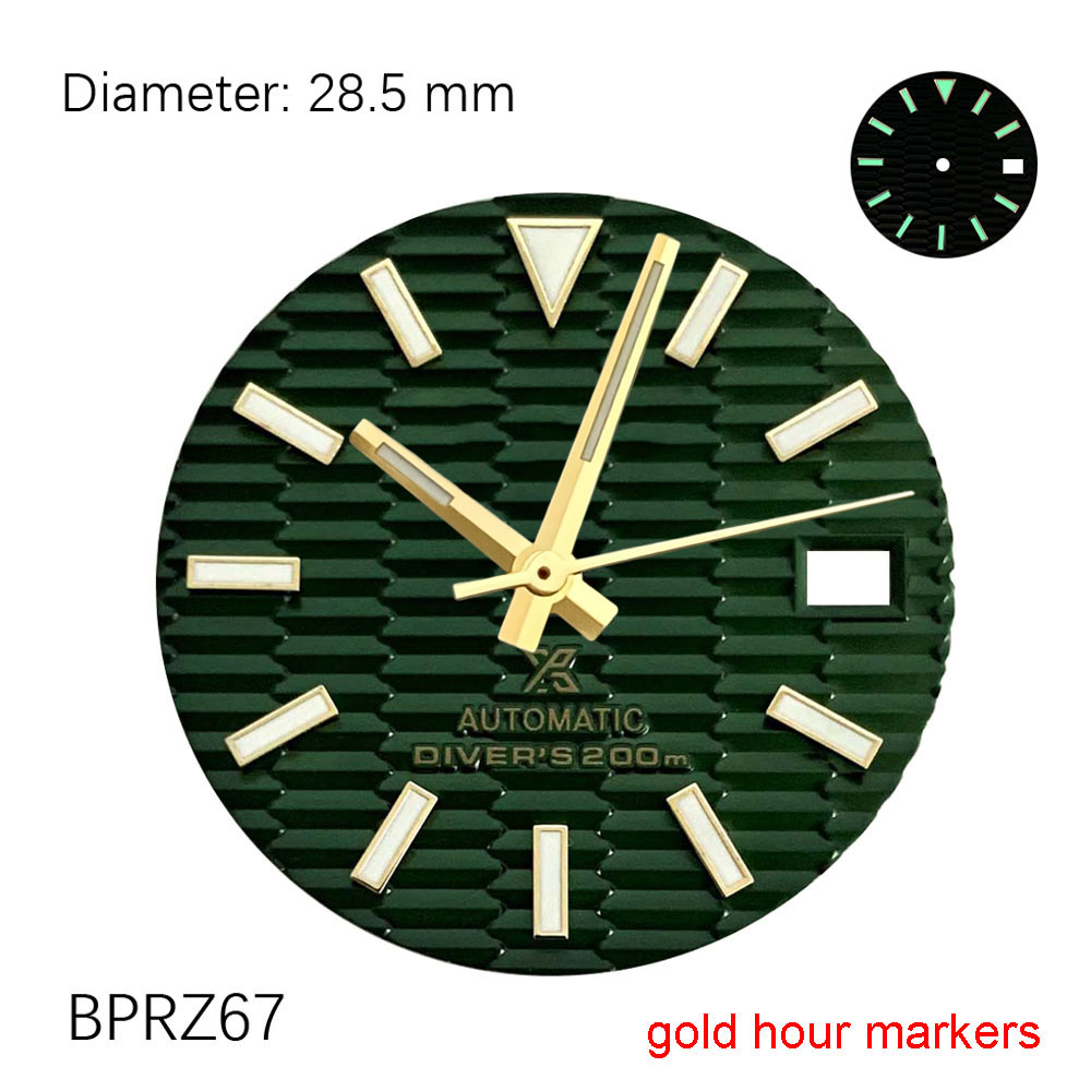 Luxury Watch With Green Dial - Quadrante NH35 da 28,5 mm con