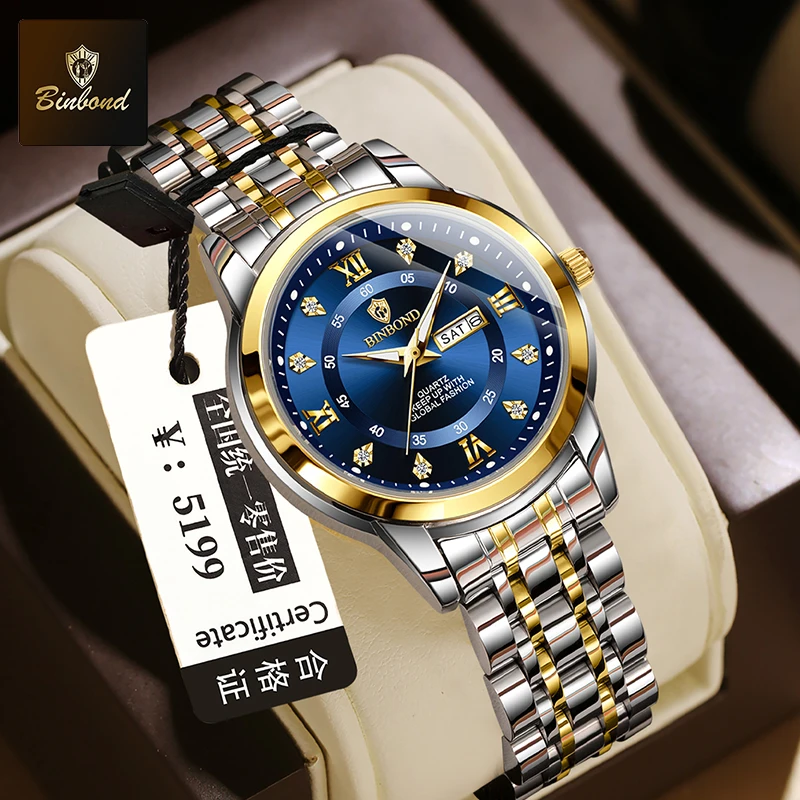 BINBOND B7169 Orologi al quarz - Luxury Watch Green recensione e prezzo